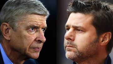 Arsene Wenger manager of Arsenal and Mauricio Pochettino, Manager of Tottenham Hotspur. Arsenal and Tottenham Hotspur meet on November 18, 2017 in a Premier League match at the Emirates Stadium in London.