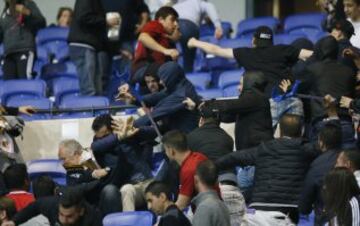 Los incidentes sucedieron antes del comenzar el partido.