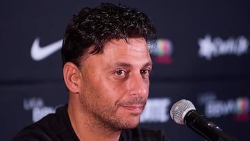 Angel Villacampa head coach during the media day America team prior to match against Tigres UANL as part Final of the Liga BBVA MX Femenil, Torneo Apertura 2025 at Hotel Royal Pedregal, on November 19, 2025 in Mexico City, Mexico.