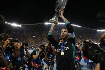 Ramos consiguió su tercera Supercopa de Europa en 2017 ante el Manchester United.