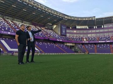 03/09/18 REAL VALLADOLID  CARLOS SUAREZ PRESIDENTE Y RONALDO NUEVO MAXIMO ACCIONISTA EN EL ESTADIO JOSE ZORRILLA PUCELA