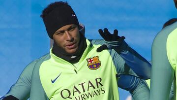 Neymar, en un entrenamiento.