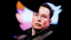 FILE PHOTO: Elon Musk's photo is seen through a Twitter logo in this illustration taken October 28, 2022. REUTERS/Dado Ruvic/Illustration/File Photo