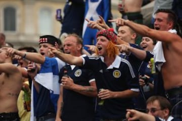 Los seguidores de Escocia en Trafalgar Square