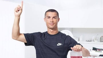 Cristiano Ronaldo, imagen de la campaña publicitaria de donación de sangre en Italia.