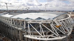 El techado del estadio Santiago Bernabéu marcha a un gran ritmo.