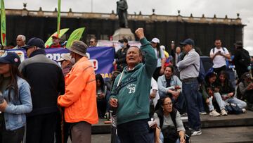 People attend a protest in support of a labour reform proposal by the government of Colombian President Gustavo Petro, in Bogota, Colombia, May 28, 2025. REUTERS/Luisa Gonzalez