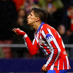 Fútbol de fútbol - Lalika - Atlético Madrid v Real Valladolite - Metropolitan, Madrid, España - 14 de abril de 2025 Celicatus kiulian del Atlético de Madrid anotó sus Reuters/Susan