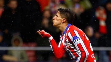 Soccer Football - LaLiga - Atletico Madrid v Real Valladolid - Metropolitano, Madrid, Spain - April 14, 2025 Atletico Madrid's Giuliano Simeone celebrates scoring their second goal REUTERS/Susana Vera