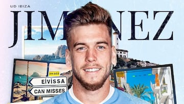 Cartel de presentación de Álvaro Jiménez como nuevo jugador de la UD Ibiza.