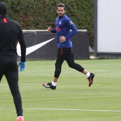 El Atlético sigue entrenando bajo estrictas medidas de seguridad