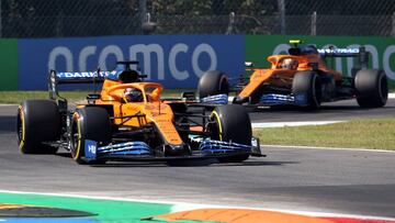Carlos Sainz y Lando Norris (McLaren MCL35). Monza, Italia. F1 2020.