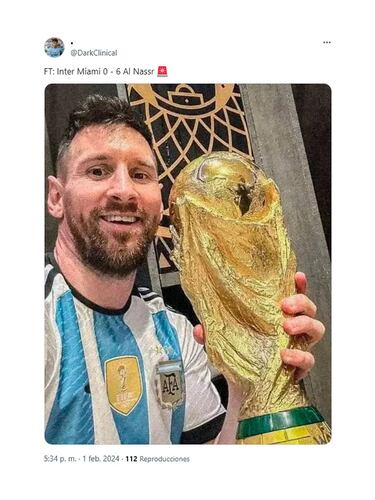 Los memes se ceban con Messi tras la goleada del Al-Nassr