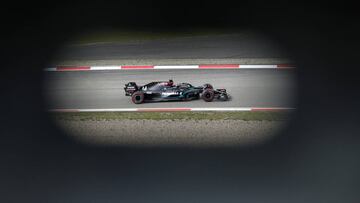 Formula One F1 - Eifel Grand Prix - Nurburgring, Nurburg, Germany - October 10, 2020 Mercedes&#039; Lewis Hamilton in action during practice Pool via REUTERS/Ronald Wittek