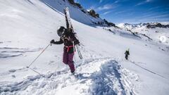 La esquiadora que va por el título en el Circuito Nacional de Freeride