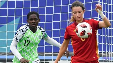 Damaris en su único partido con España.