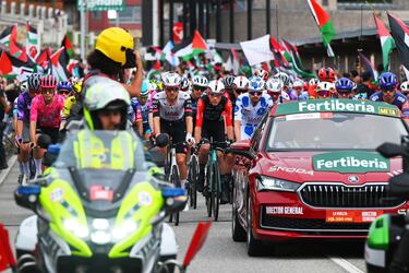 El pelotón durante la salida de hoy. 