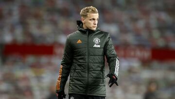 Van de Beek, ayer en el previo del derbi ante el Manchester City.