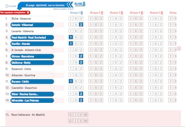 Elige 8 de La Quiniela jornada 42 - 13/2/26 