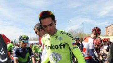 Alberto Contador, en la salida de la tercera etapa.