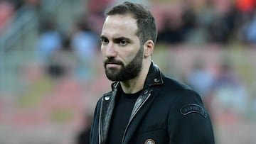 Gonzalo Higuain, antes de la Supercopa de Italia.