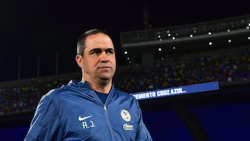 Andre Soares Jardine of America during the Semi-Final first leg match between Cruz Azul and America as part of the Liga BBVA MX, Torneo Clausura 2025 at Olimpico Universitario Stadium on May 15, 2025 in Mexico City, Mexico.