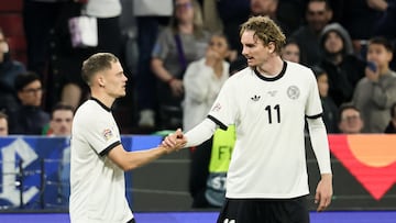 Wirtz y Woltemade durante un partido de Alemania.