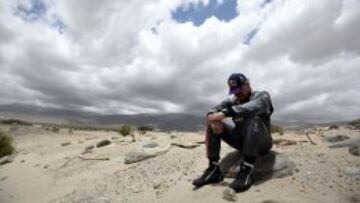 Sainz tras sufrir problemas en su coche.