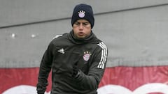 James Rodr&iacute;guez en el entrenamiento. 