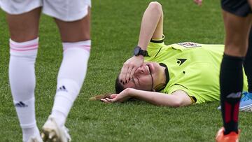 Fernández Ceferino tuvo que retirarse por un balonazo