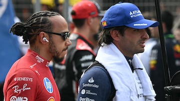 Lewis Hamilton (Ferrari) y Carlos Sainz (Williams). F1 2025.