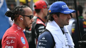 Hamilton y Sainz, en el GP de China.