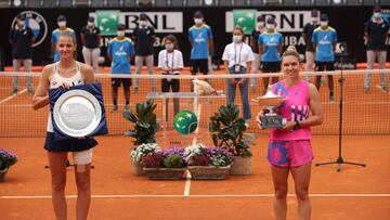 Halep, campeona en Roma por retirada de Pliskova