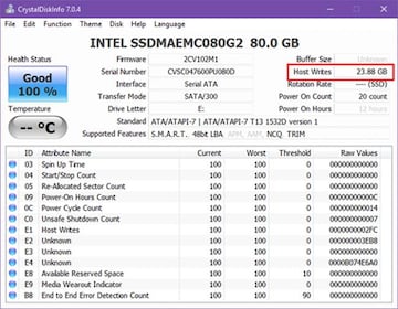 Pantalla de resultados tras el an&aacute;lisis del SSD