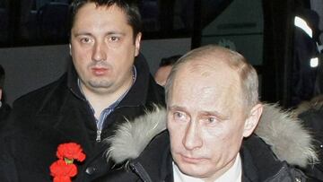 Alexander Shprygin y Vladimir Putin, en un homenaje a un hincha fallecido del Spartak de Moscú.