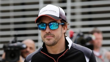 Fernando Alonso of Spain at the Formula One Bahrain International Circuit.