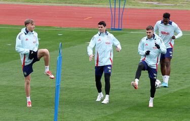Dean Huijsen, Morata, Mingueza y Samu.