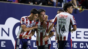 Oscar Macias celebrates his goal 2-0 of San Lusi during the 13th round match between Atletico de San Luis and Atlas as part of the Liga BBVA MX, Torneo Apertura 2025 at Alfonso Lastras Stadium, on October 17, 2025 in San Luis Potosi, Mexico.