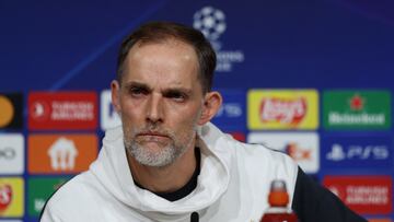 Soccer Football - Champions League - Bayern Munich Press Conference - Allianz Arena, Munich, Germany - April 18, 2023 Bayern Munich coach Thomas Tuchel during the press conference REUTERS/Leonhard Simon