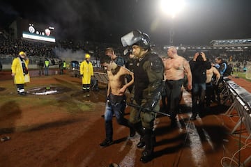 Belgrade derby descends into scenes of bloody violence