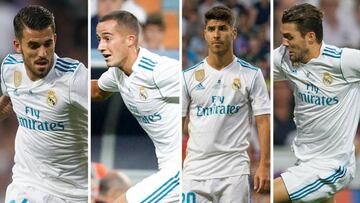 Dani Ceballos, Lucas V&aacute;zquez, Marco Asensio y Marco Kovacic.