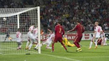 Así marcó Silva el gol de España.