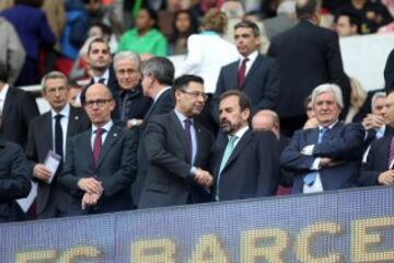 Palco. Josep María Bartomeu y Ángel Torres.