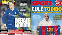 Portadas de la prensa de Barcelona.