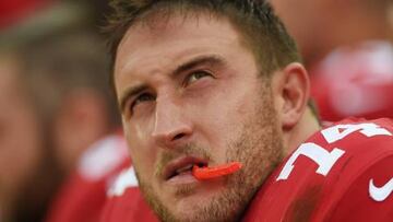 Joe Staley en un partido de los San Francisco 49ers.