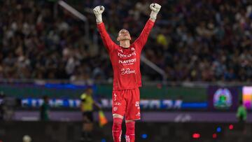 Hugo González durante el partido Mazatlán FC vs Necaxa, correspondiente a la Jornada 12 del Torneo Clausura 2023 de la Liga BBVA MX, en el Estadio el El Kraken, el 17 de Marzo de 2023.