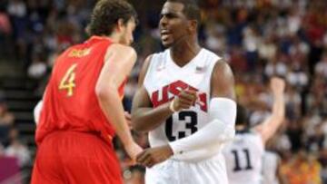 Chris Paul, durante la final de Londres 2012 ante España.