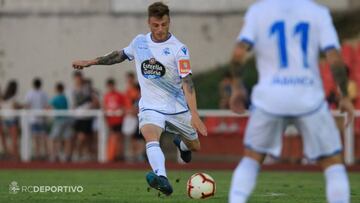 Diego Caballo, durante un partido de pretemporada del Deportivo.