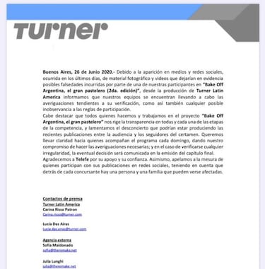 Final caliente: el comunicado de la productora de "Bake Off" ante las denuncias a Samanta