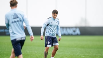 El argentino Franco Cervi, durante un entrenamiento del Celta.
